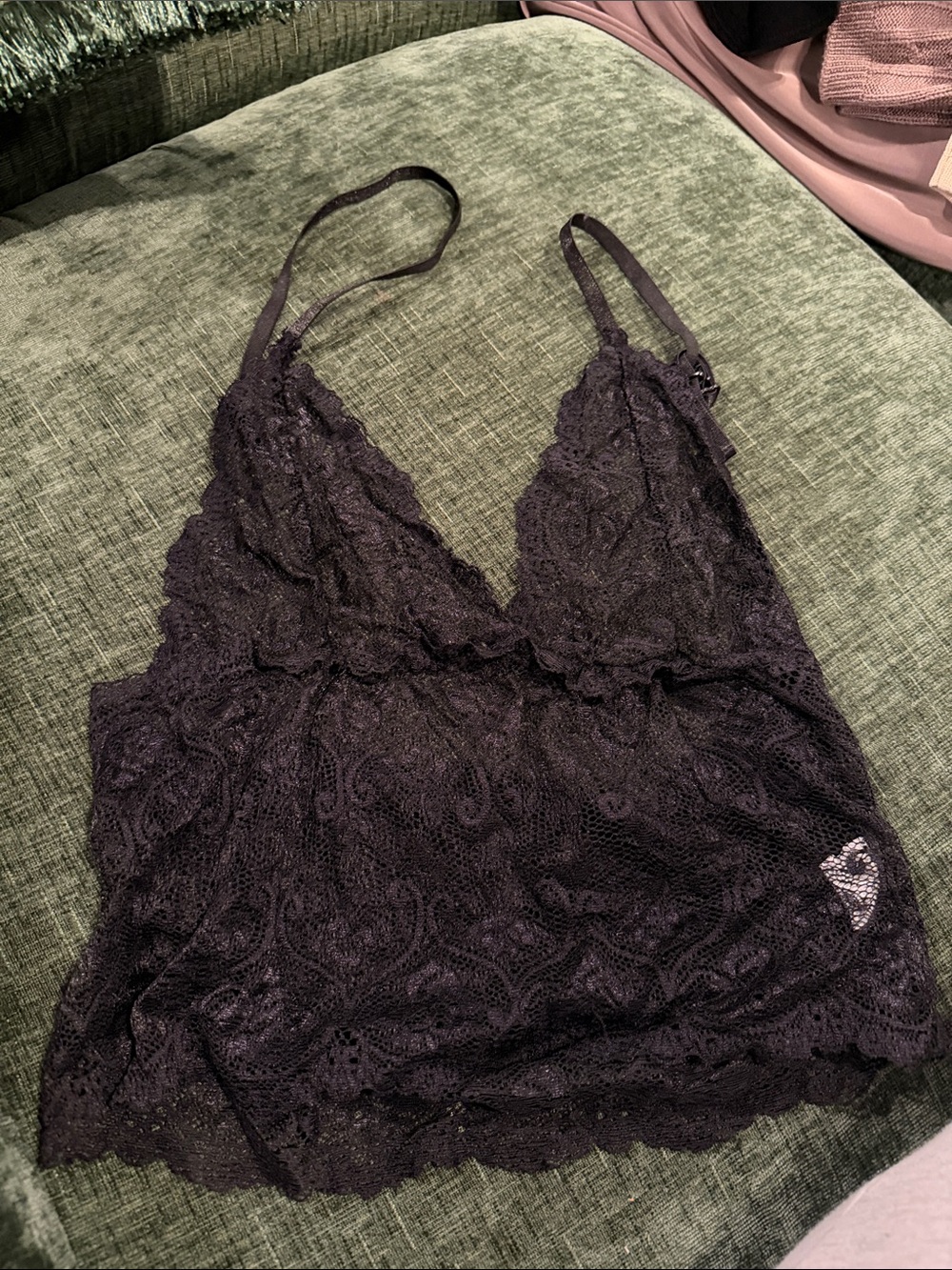 Lace Bralette Cami - Black